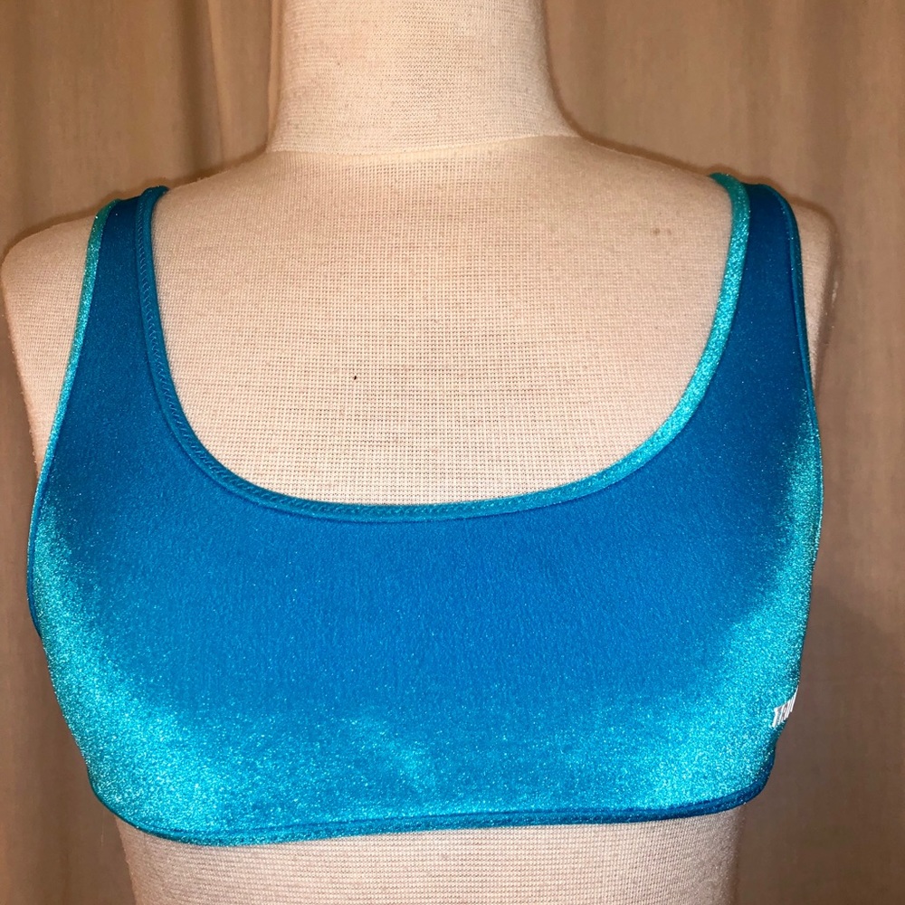 Triangl blue velvet bikini top